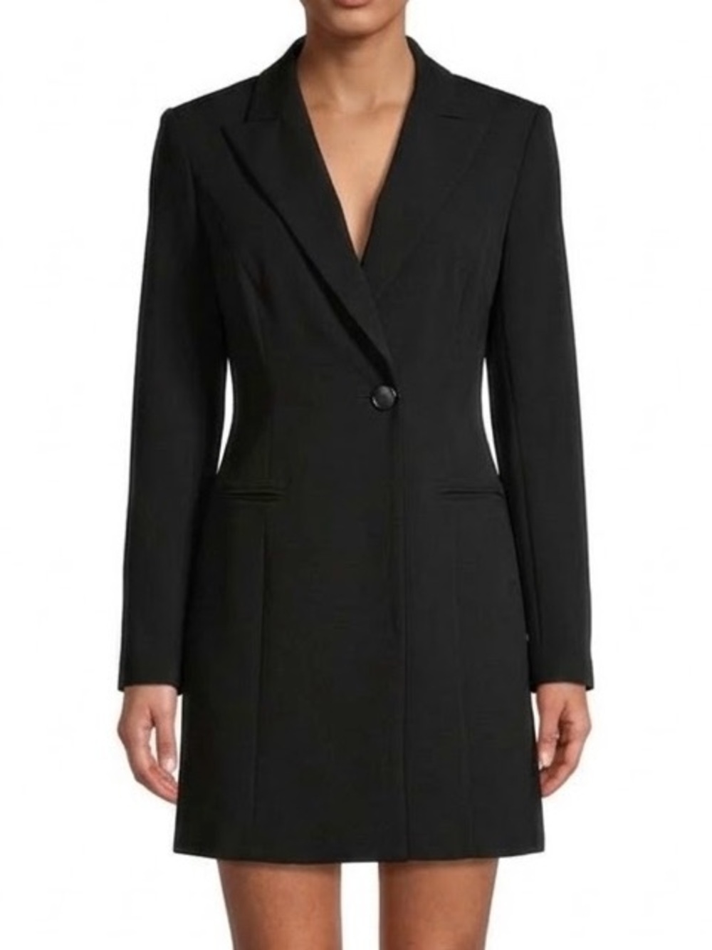 NWT Aidan Aidan Mattox Black Tuxedo Cocktail Dress Size 6 Blazer Jacket